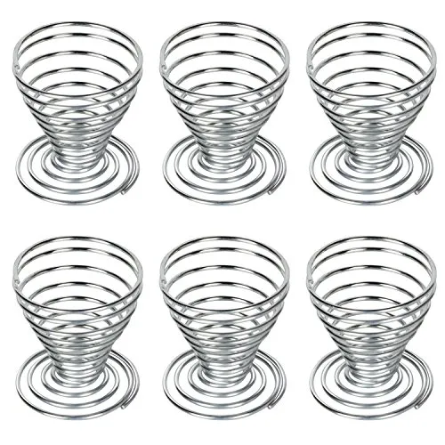 TRIXES 6 x Eierbecher aus rostfreiem Edelstahl - Eierbecher Set aus Edelstahl im Metallic-Look, bietet sicheren Stand und ist ideal für Frühstückseier. Perfekt für zu Hause, im Hotel oder der Gastronomie.