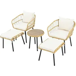 Balkonmöbel-Set 5-tlg. mit Polyrattan