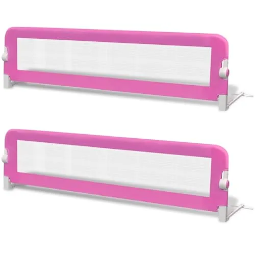 vidaXL 2x Bettschutzgitter Rosa 150 cm
