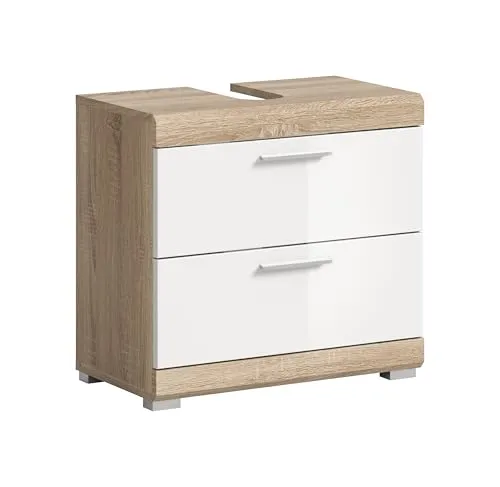 Waschbeckenunterschrank SCHLOONSEE 60cm - 2 Schubkästen mit Siphonausschnitt - Waschbeckenunterschrank mit pflegeleichter MDF-Front und modernem Design in verschiedenen Farben. Ideal für jeden Badstil und optimalen Stauraum.