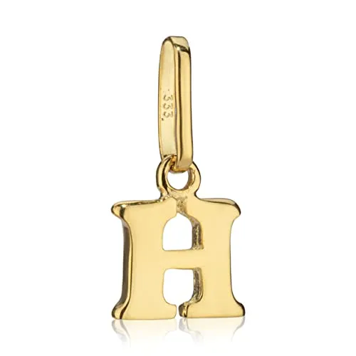 NKlaus Kettenanhänger kleiner Buchstabe H 333 Gelb Gold 8 Karat - Anhänger für Mädchen, aus hochwertigem 333 Gelbgold, leicht und elegant, ideal für den täglichen Gebrauch und besondere Anlässe.