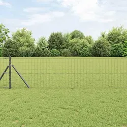 Maison Exclusive Zaun mit Pfosten Grau 0,4 x 10 m aus Stahl und PVC
