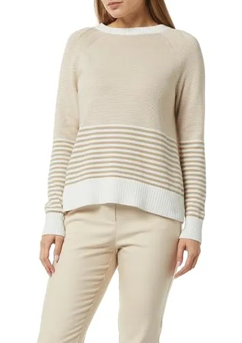 comma Pullover für Damen - Stylischer Pullover mit Rundhalsausschnitt und Streifenmuster, ideal für lässige Looks und bequem im Regular Fit.