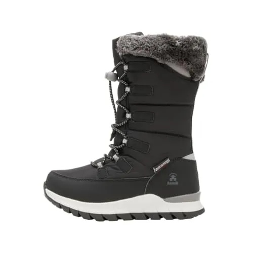 Kamik Mädchen Winterstiefel PRAIRIE2 Schwarz 37 - Wasserdicht, elastische Schnürung und nachhaltige Wärmeisolierung für optimalen Komfort im Winter