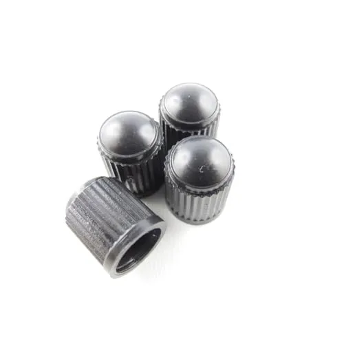 Unbekannt 4 x Ventilkappe Auto Kfz Motorrad Fahrrad Kappen Plaste Schwarz Valve Car Cap