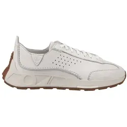Clarks Craft Speed Sneaker - Weißes Leder, Größe 43 EU - Sneaker aus hochwertigem Glattleder, mit herausnehmbarer Innensohle für optimalen Komfort und perfekte Passform.