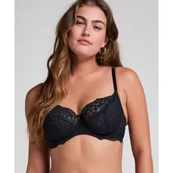Hunkemöller Unwattierter Bügel-BH Marine - Caviar - 90B - Eleganter unwattierter Bügel-BH mit Spitzenverzierung und süßer Schleife. Ideal für einen verführerischen Look. Kombiniere ihn mit dem passenden Slip für ein komplettes Outfit.
