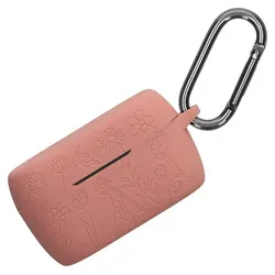 kwmobile Silikon Case für Jabra Elite 4 (not for Elite 4 Active) Hülle - Kopfhörer Schutzhülle mit Karabiner - Geprägtes Muster Dark Rose - Dunkelrosa