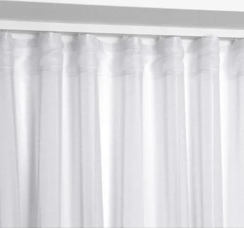 BEAUTEX Dolly Vorhang, transparente Gardine mit Kräuselband oder Ösen - Elegante transparente Gardine in Weiß, 290 cm breit und 250 cm hoch, wahlweise mit Kräuselband oder Ösen. Pflegeleicht und modern – ideal für stilvolle Fensterdekoration.