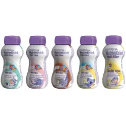Nutrinidrink Multifibre Mischkarton 6400 ML - Arzneimittel zur Diätmanagement bei Mangelernährung, ideal für Kinder mit Mukoviszidose und Gedeihstörungen, unterstützt die Nährstoffversorgung und enthält wichtige Vitamine und Mineralstoffe.