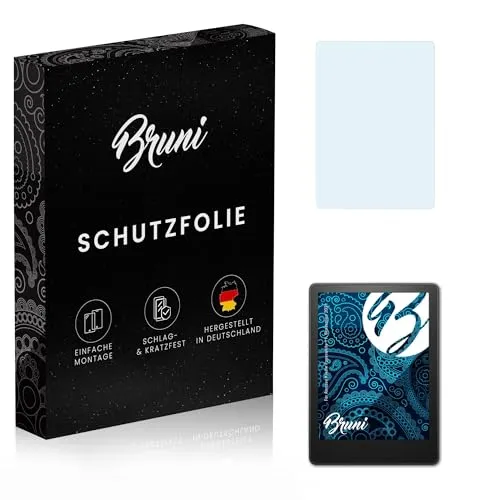 Bruni Schutzfolie kompatibel mit Amazn Kindl Paperwhite 11. Generation 2021 Folie, glasklare Displayschutzfolie (2X)