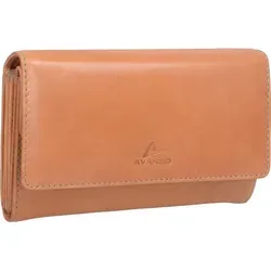 Echtleder Damengeldbörse in Braun - Elegante Damengeldbörse aus Softnappaleder mit 22 Kreditkartenfächern, Ausweissichtfach und praktischem Innenreißverschluss. Ideal für stilvolle Organisation im Alltag. Maße: 17x10cm.