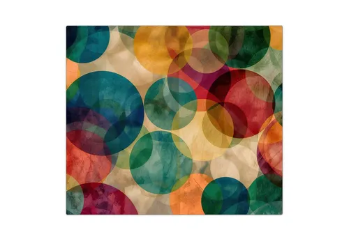 Primedeco Herd-Abdeckplatte Herdabdeckplatte Spritzschutz aus Glas Farbenfrohe Kreise, Glas, (1 tlg)