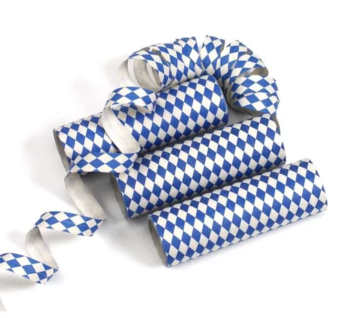 Papstar 18778 Luftschlangen - 3 Stück je 4m, bayerisch blau und flammhemmend für festliche Anlässe