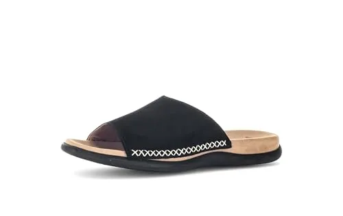 Gabor Damen Pantoletten - Best Fitting Slides für den Sommer - Pantoletten für Damen mit flachem Absatz, ideal für Freizeit und Garten. Aus hochwertigem Textil und Leder, bieten sie besonderen Tragekomfort und sind perfekte Sommerschuhe.