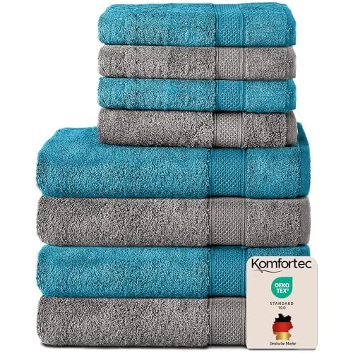 Komfortec 8er Handtuch Set aus 100% Baumwolle von Komfortec