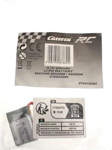 Carrera R/C 410262 3.7V 300mAh LI-PO Akku für 501040, 503099, 503098