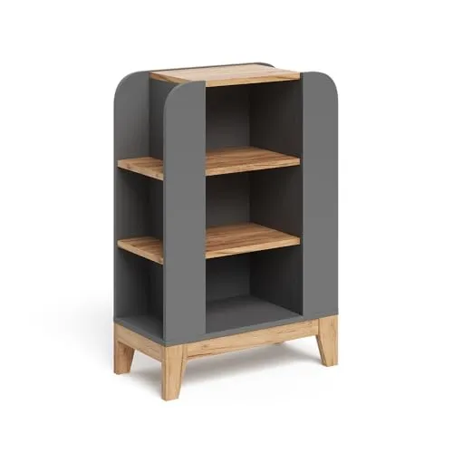 VitaliSpa Kinderregal Malia, Artisan/Grau, 60 x 88 cm mit 9 fächern, mit höhenverstellbaren Einlegeböden und offenem Stauraum