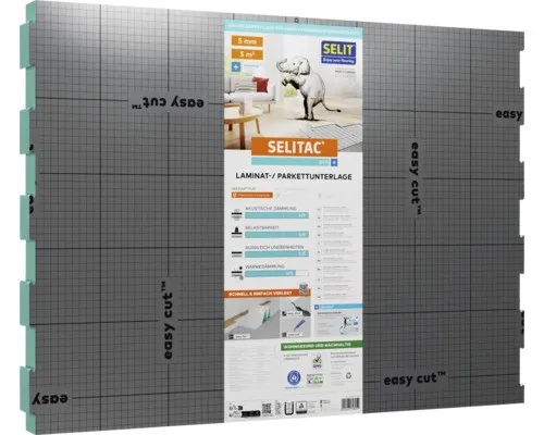 Parkett- und Laminatunterlage Trittschalldämmung Selitac pro+ 5 mm 5m²