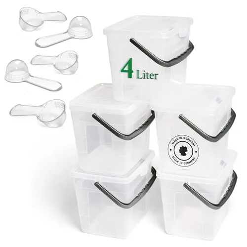 Novaliv Waschmittelbox 4 Liter mit Deckel - Praktische 4-Liter Aufbewahrungsbox für Waschmittel, schützt vor Feuchtigkeit und Schmutz. Ideal für Waschpulver, Reinigungsmittel oder Spielzeug. Zeitloses, stapelbares Design aus langlebigem Kunststoff.