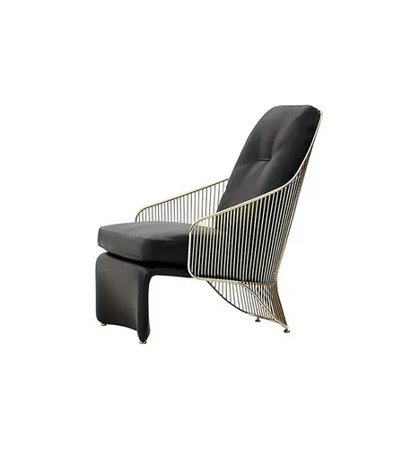 Xlmoebel Sessel Eleganter schwarzer Lounge-Sessel mit hochwertigem Polster (1-St., Sessel), Hergestellt in Europa