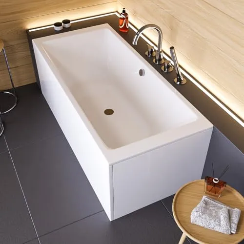 ECOLAM Badewanne Tami 200x90 cm – Moderne Doppelwanne mit Schürze