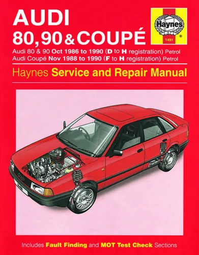 Audi 80, 90, Coupe 1986-1990 Haynes Werkstatthandbuch