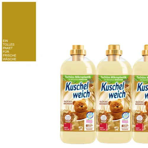 3x1L Kuschelweich Weichspüler Glücksmoment 114WL | Neofresh-Technologie