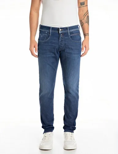 Replay Slim-fit-Jeans Anbass blau 30 - Slim-fit Jeans für Herren in dunkelblau, aus 99% Baumwolle für besten Tragekomfort, ideal für lässige Outfits.