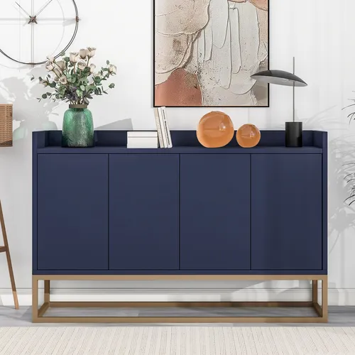 Flieks Kommode Sideboard mit 4 Türen und goldenen Beinen