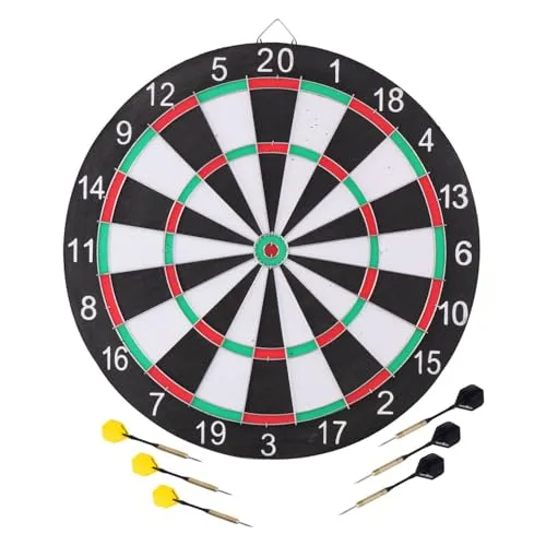 Master Darts Dartboard – mit 6 Pfeilen, Papp-Scoreboard und Marker – 41 cm