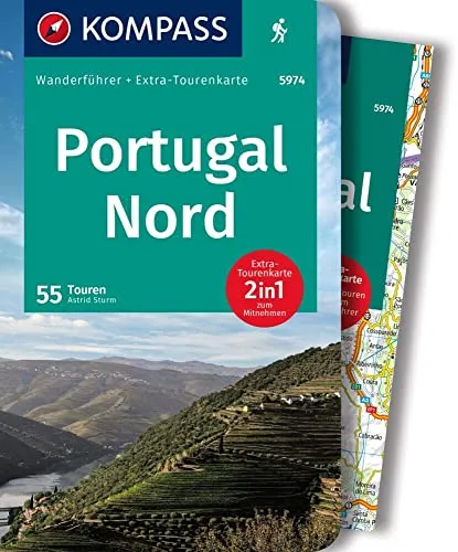 KOMPASS Wanderführer Portugal Nord, 55 Touren mit Extra-Tourenkarte: GPS-Daten zum Download