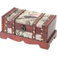 HMF 6408-123 Schatztruhe Schatzkiste Holztruhe 23 x 13 x 11 cm Amerika