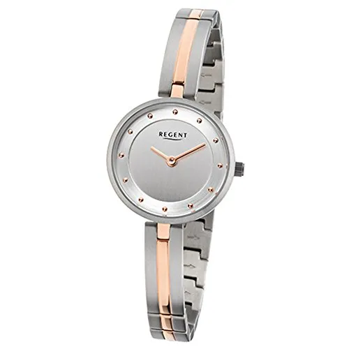 Regent Damen-Armbanduhr Elegant Analog Titan-Armband - Elegante Armbanduhr für Damen mit Titan-Armband und rosegoldenem Ziffernblatt, ideal für jeden Anlass und ein zeitloses Accessoire.