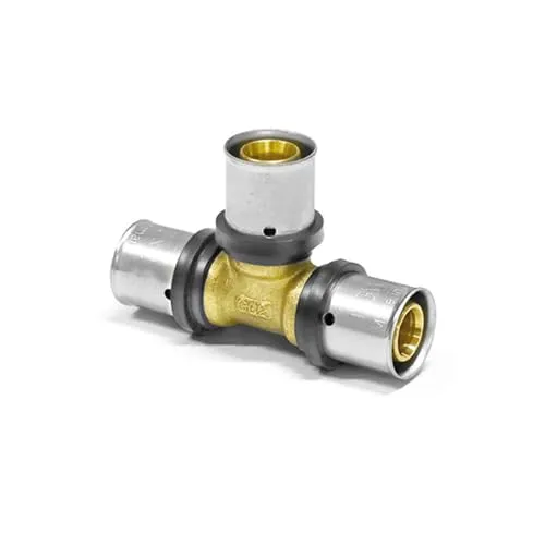 Sanpro THPRESS Pressfitting T-Stück gleiche Abgänge TH Kontur, Größe 32x3, Messing