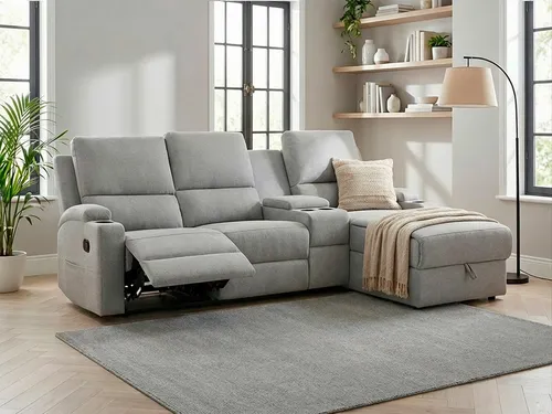 Home affaire Ecksofa NAPORI Multimediasofa XXL in grau von OTTO home