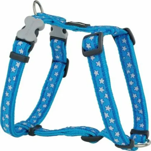 Red Dingo Hundegeschirr Style Blau Stern 25-39 cm - Trendiges Hundegeschirr in blau mit Sternen-Design, verstellbar für Halsumfang 25-39 cm. Ideal für stilbewusste Hunde und komfortables Spazierengehen.