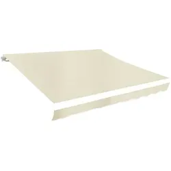 DELUKE® Markisenbespannung Wasserabweisend Reißfest - Creme 350x250cm - Markisenstoff für optimalen UV-Schutz und angenehmen Schatten, aus strapazierfähigem Polyester-Gewebe, wetterfest und langlebig. Ideal für Garten und Terrasse.