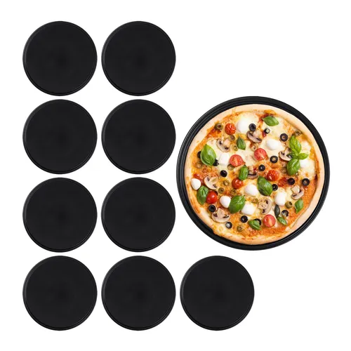Pizzablech Pizzaform Rundblechset 10 Stück 32 cm - Küchenhelfer: Set mit 10 antihaftbeschichteten Rundblechen für perfekte Pizzen, ideal für Hobbyköche und Gastronomie.