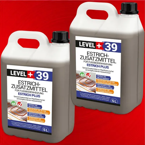 Level+ Beton Estrichzusatzmittel für Heizestrich L+39