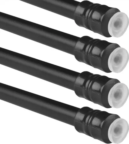 4er Pack Gardinenstangen zum Klemmen Schwarz, ausziehbar 40-60 cm