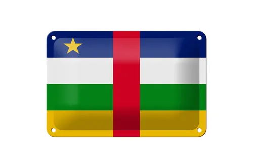 Blechschild Flagge Zentralafrikanischen Republik 18x12 cm Deko Schild