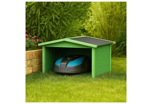 HTI-Living Mähroboter-Garage aus Holz - Robuste Garage für Mähroboter, bietet optimalen Wetterschutz. Maße: 87x80x50 cm, ideal für die sichere Aufbewahrung im Garten.