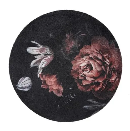 MD-Entree Bella rosa Küchenmatte Ø 100 cm in schwarz von MD-Entree