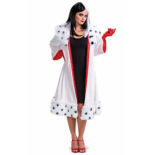 Disguise Cruella Classic Adult Kostüm - Kostüm für Erwachsene, inspiriert von der ikonischen Cruella de Vil, ideal für Halloween oder Karneval.