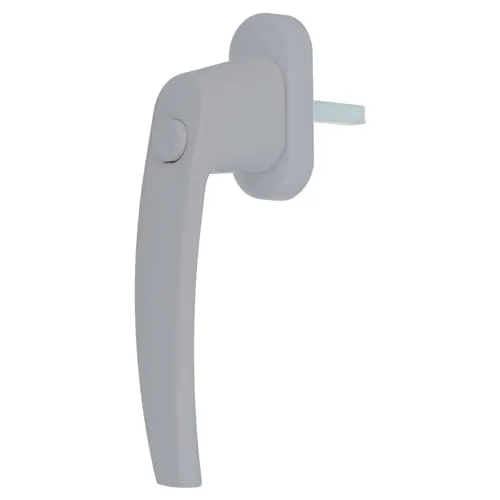 Premium Aluminium Fenstergriff mit Druckknopf, Farbe:Silber F1, Stiftlänge:35mm