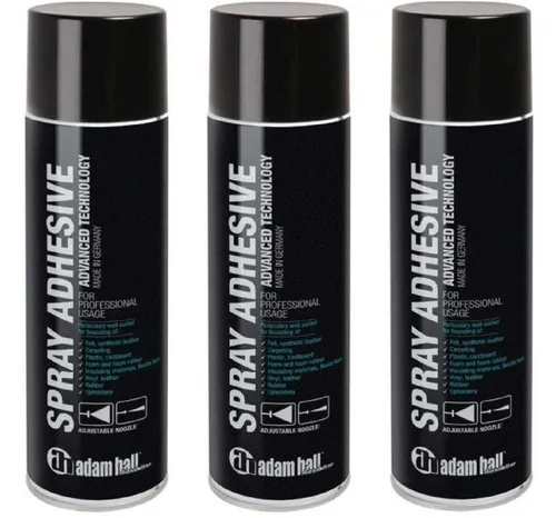 24,13€/l - 3x Adam Hall 500 ml permanent Sprühkleber Alleskleber Industriekleber