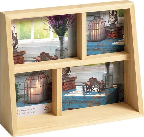 Galerierahmen Rustic 4 Fotos 10x10 cm und 10x15 cm natur