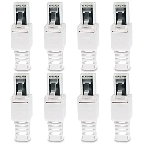 Stück Netzwerkstecker werkzeuglos CAT6A RJ45 LAN UTP Kabel Stecker ohne Werkzeug werkzeugfrei CAT6 CAT5 CAT7 Verlegekabel Patchkabel Netzwerkkabel Toolless Modular Plug Connector Crimpstecker 8