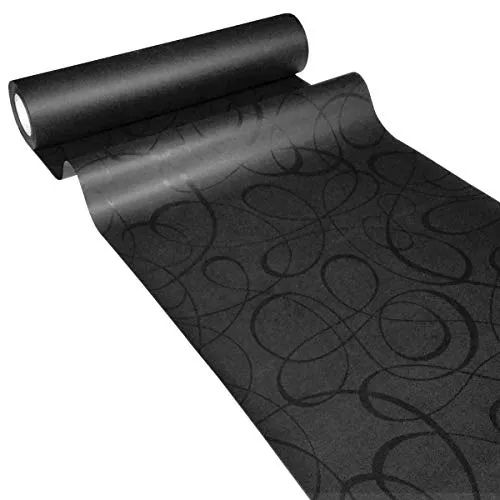JUNOPAX Papier Tischläufer 50m x 0,40m Loop schwarz in schwarz von JUNOPAX